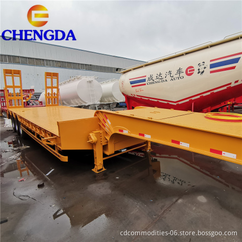 Low Price Factory Heavy Duty  2/3 Axle  Lowbed Truck Trailer for Africa